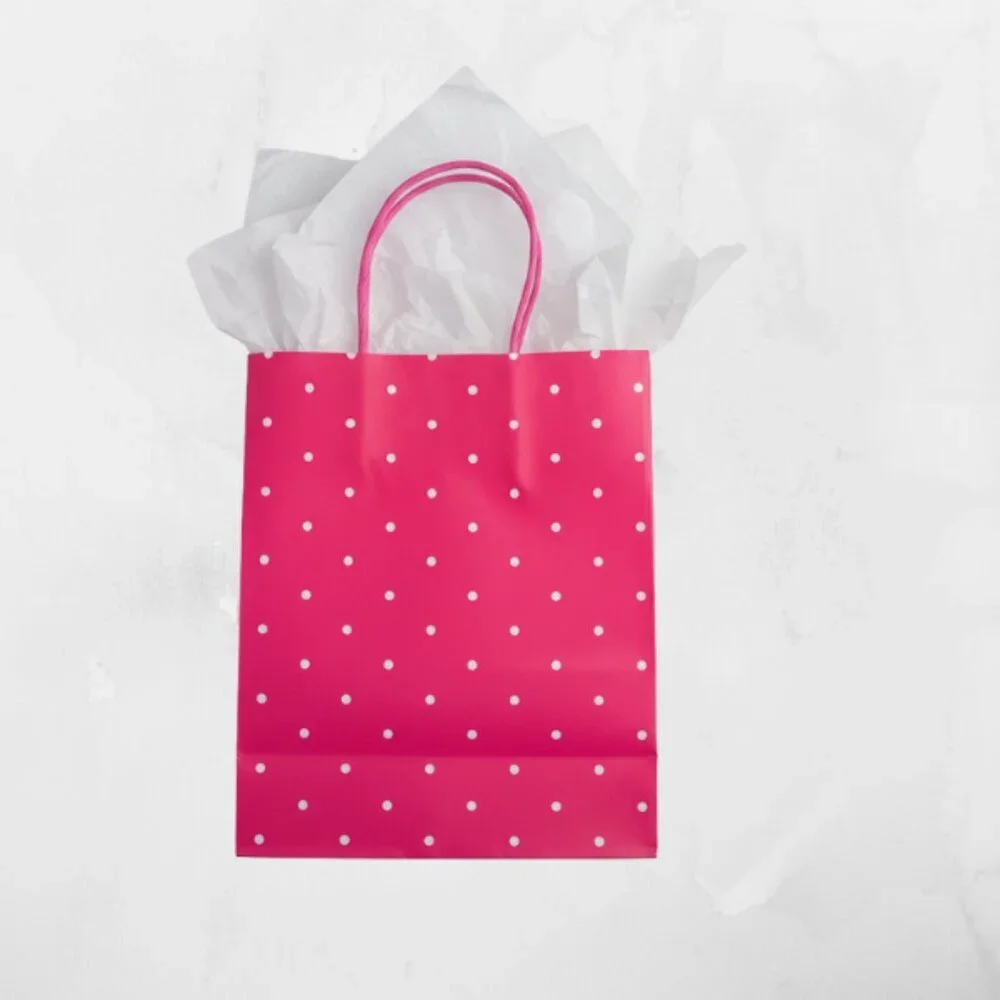 Pink Gift Bags 4 Pack Small Party Favor Bags Birthday Baby Shower 9.75